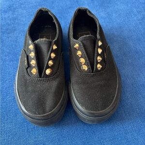 Black Studded Vans Kids Shoes